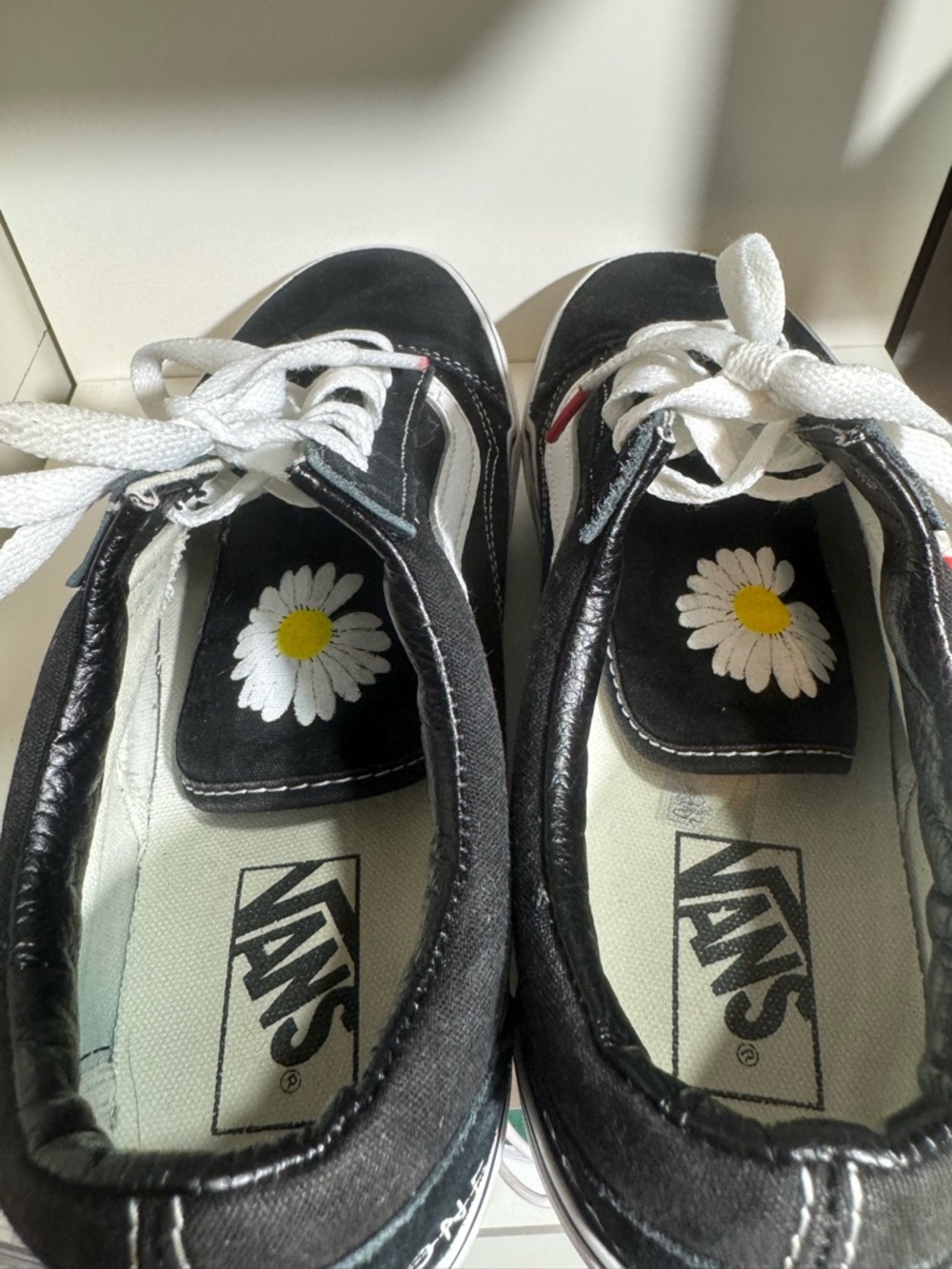 Vans Black and White Old Skool Platform Peace Minus One Custom